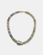 Izoa Marguerite Baroque Pearl Gemstone Necklace in Pastel – alternate view