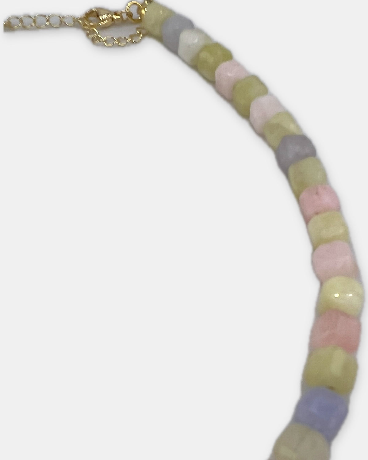 Izoa Marguerite Baroque Pearl Gemstone Necklace in Pastel – close-up detail