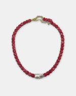 Izoa Marguerite Baroque Pearl Gemstone Necklace in Red – alternate view