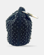 Izoa Noelle Beaded Bucket Bag in Black – alternate view