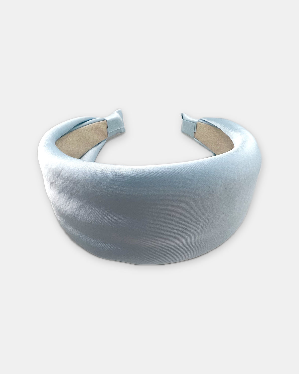 Izoa Ottilie Padded Satin Headband Blue – front view