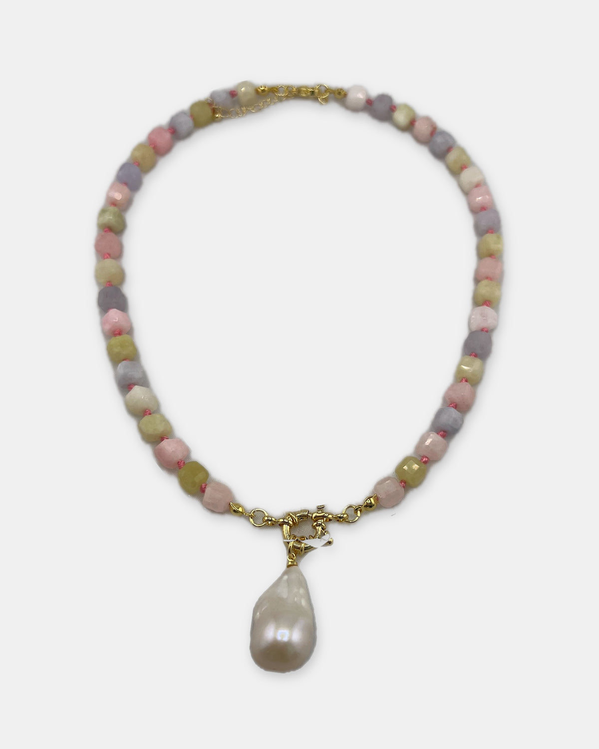 Izoa Philippa Baroque Pearl Drop Necklace in Pastel – alternate view