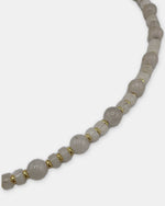 Izoa Rosamund Gemstone Heart Necklace in Clear Quartz – close-up detail