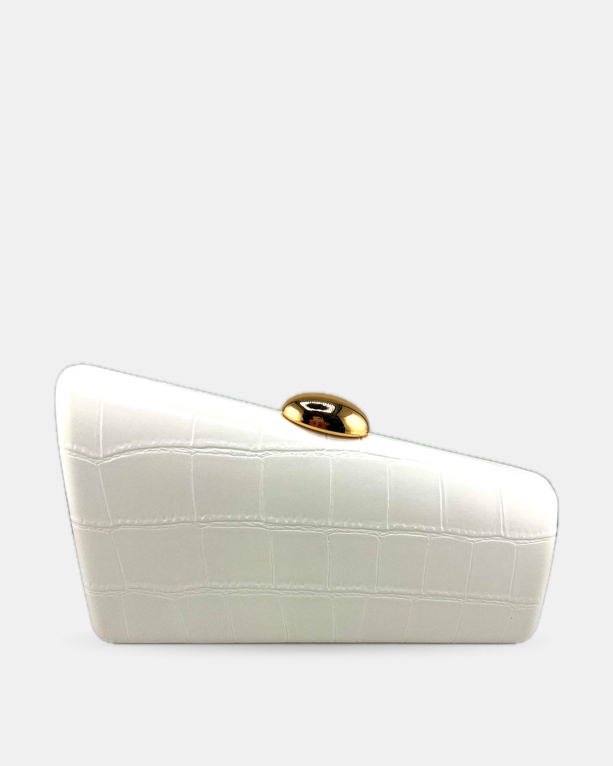 Izoa Saskia Clutch in White – front view