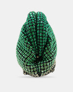 Izoa Seraphina Crystal Mesh Clutch in Emerald – alternate view
