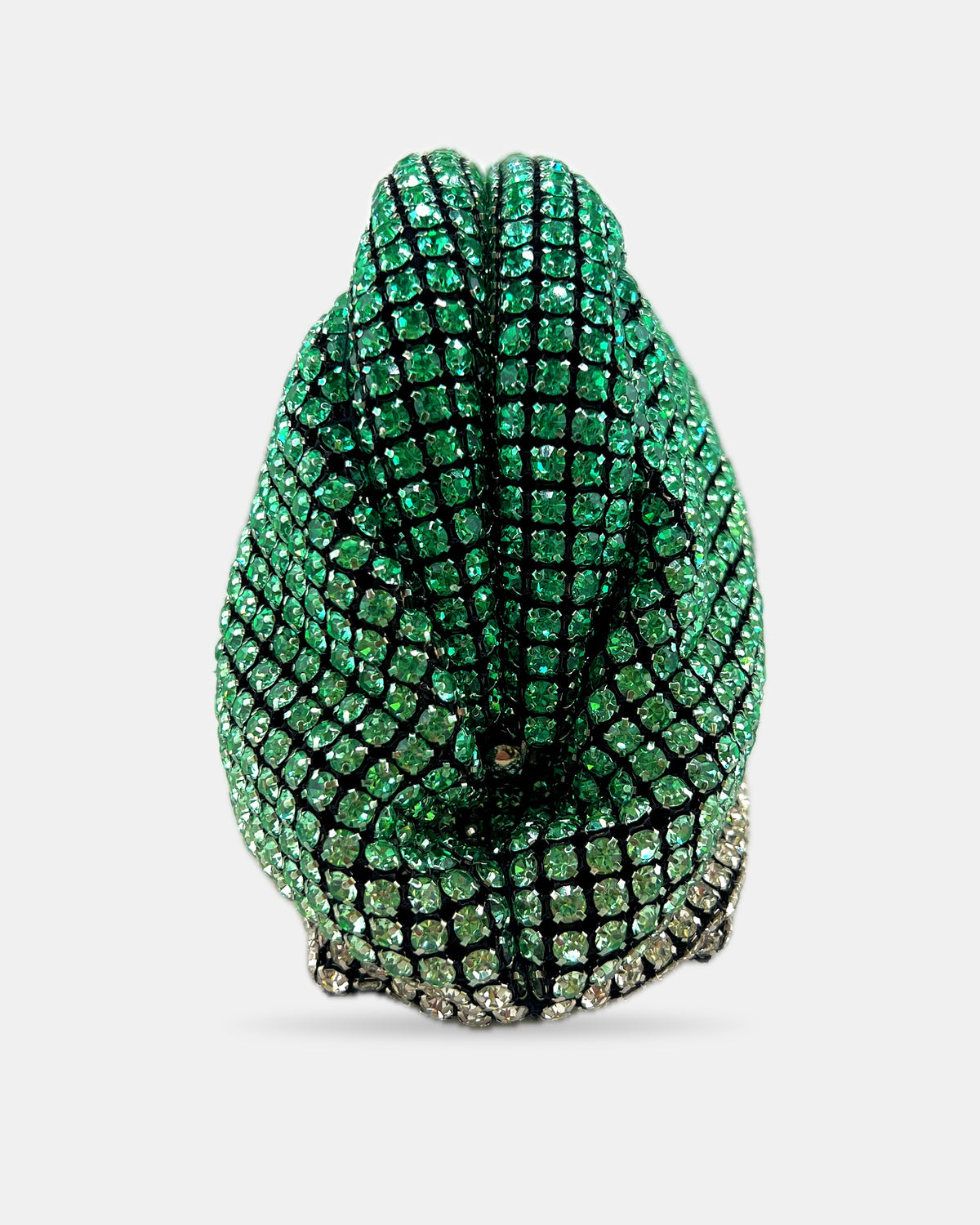 Izoa Seraphina Crystal Mesh Clutch in Emerald – alternate view