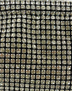Izoa Seraphina Crystal Mesh Clutch in Silver – close-up detail