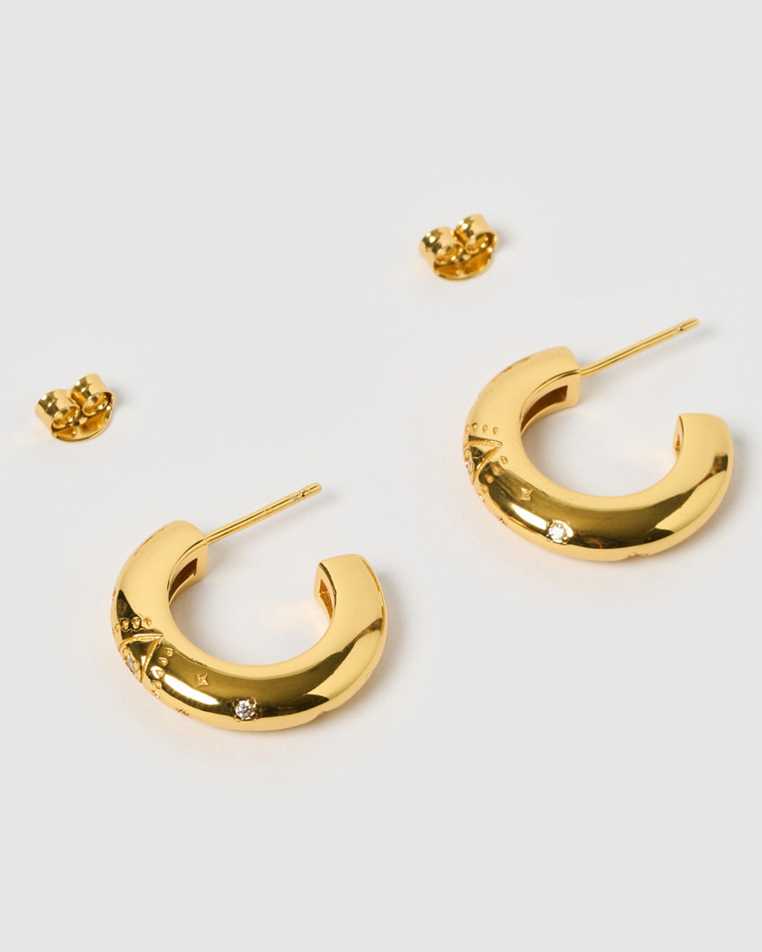 Izoa Nevaeh Hoop Earrings Gold
