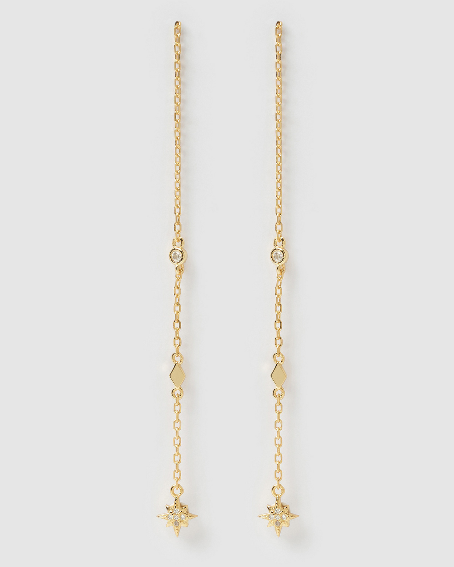 Izoa Lisa Thread Earrings Gold