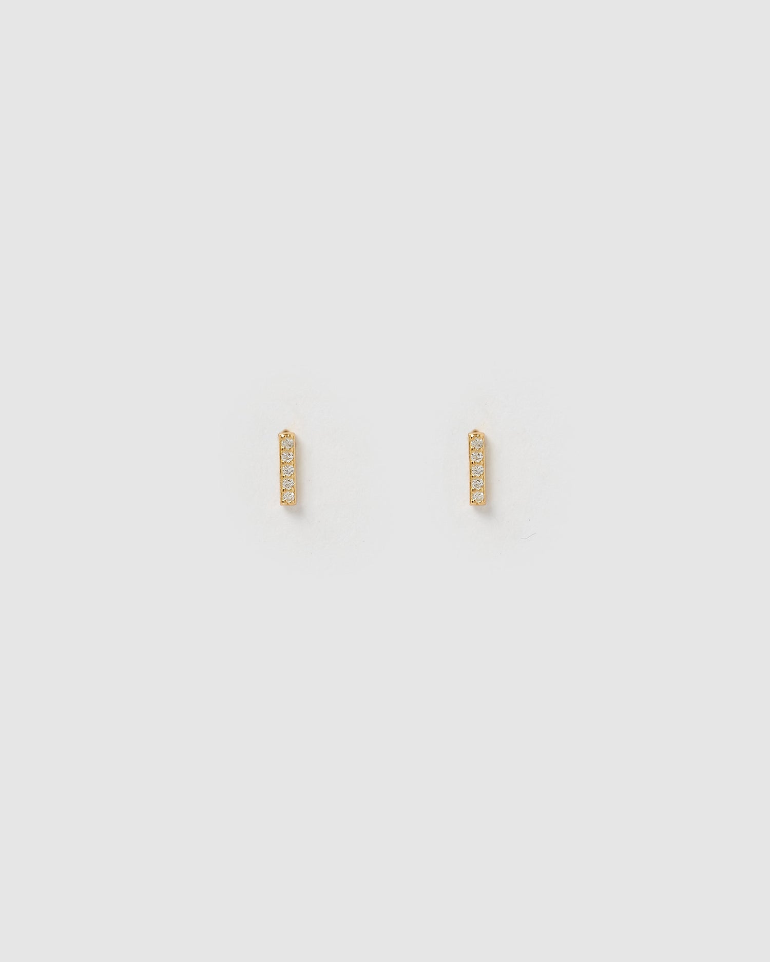 Izoa Alphabet Mini Letter I Stud Earrings Gold
