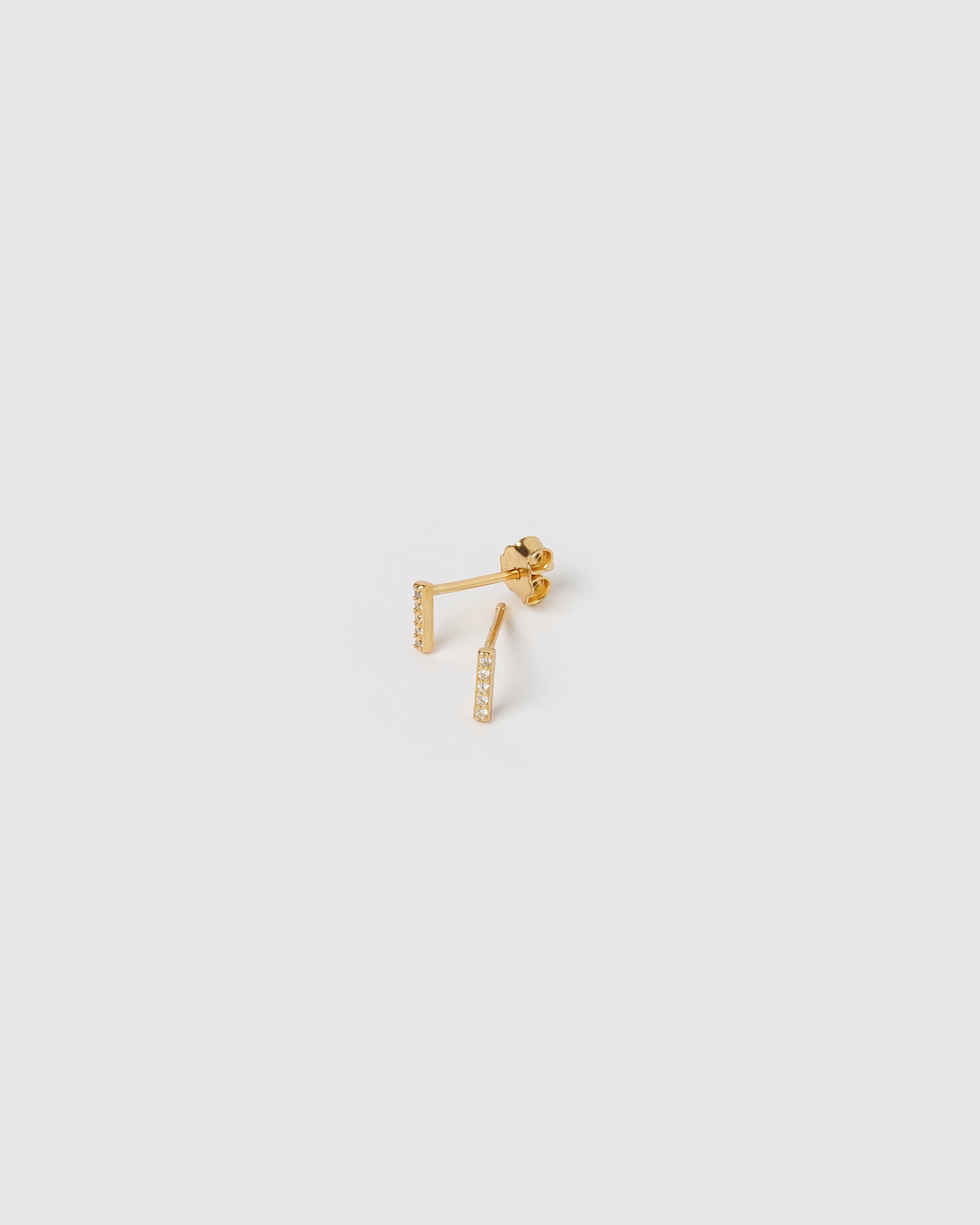 Izoa Alphabet Mini Letter I Stud Earrings Gold
