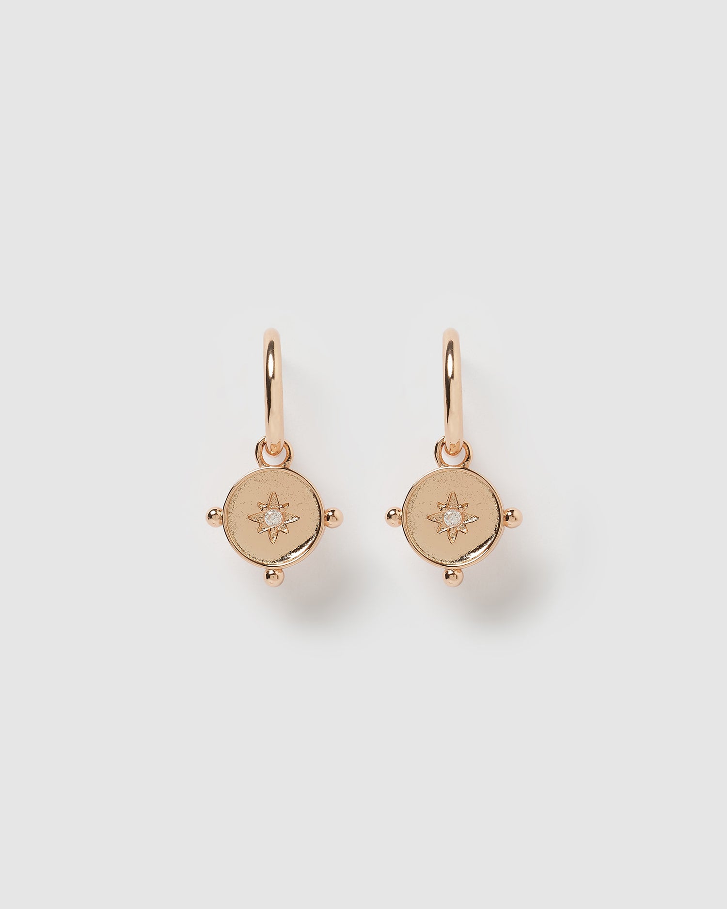 Izoa Amelia Huggie Earrings Rose Gold
