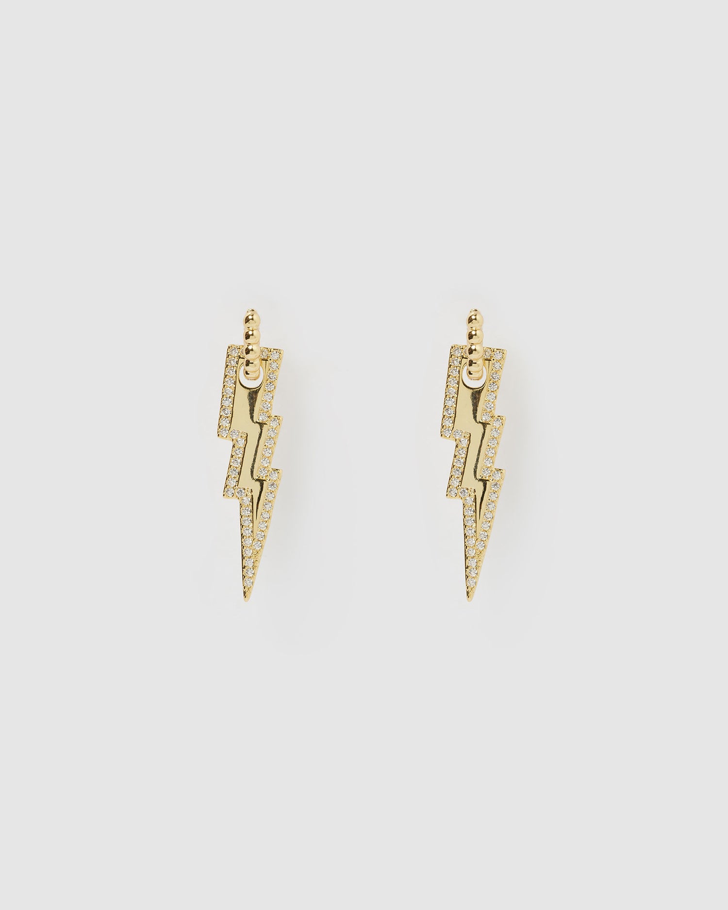 Izoa Arya Drop Huggie Earrings Gold Clear