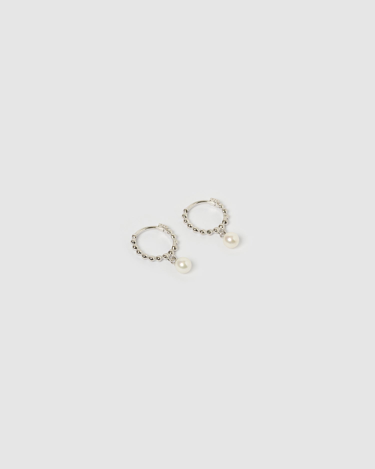 Izoa Eliza Earrings Silver Pearl