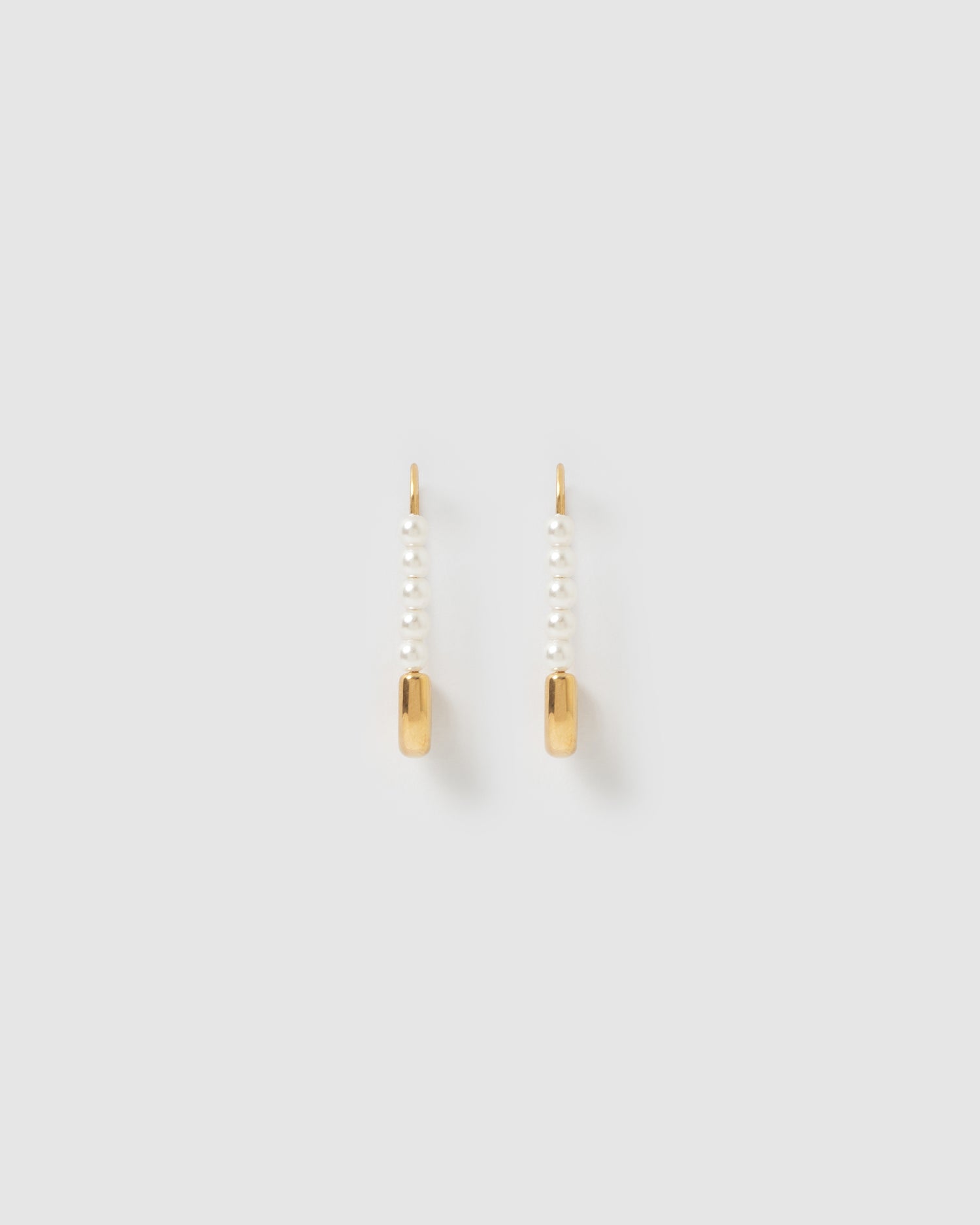 Izoa Pearla Safety Pin Earrings Gold