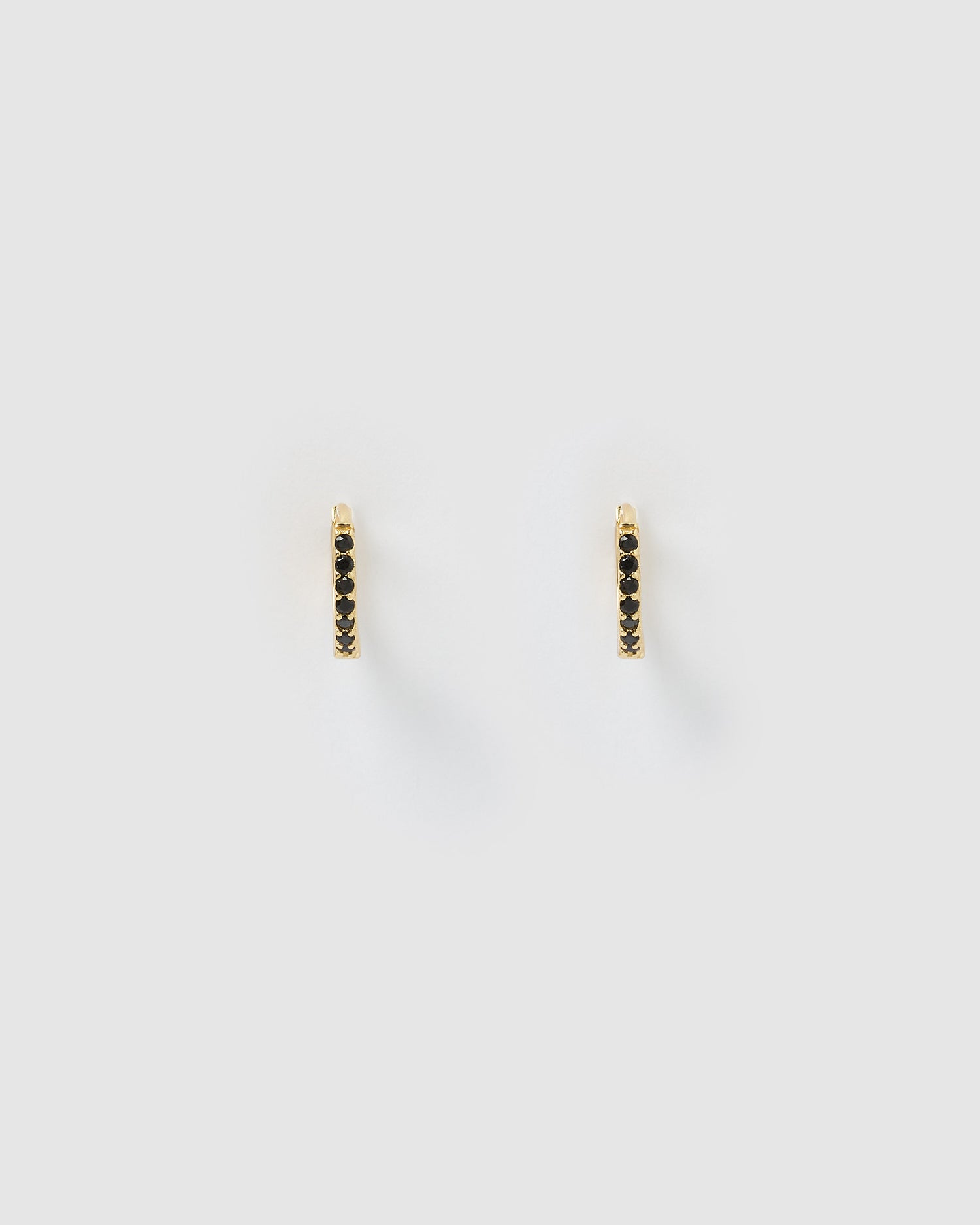 Izoa Jas Mini Huggie Earrings Gold Black