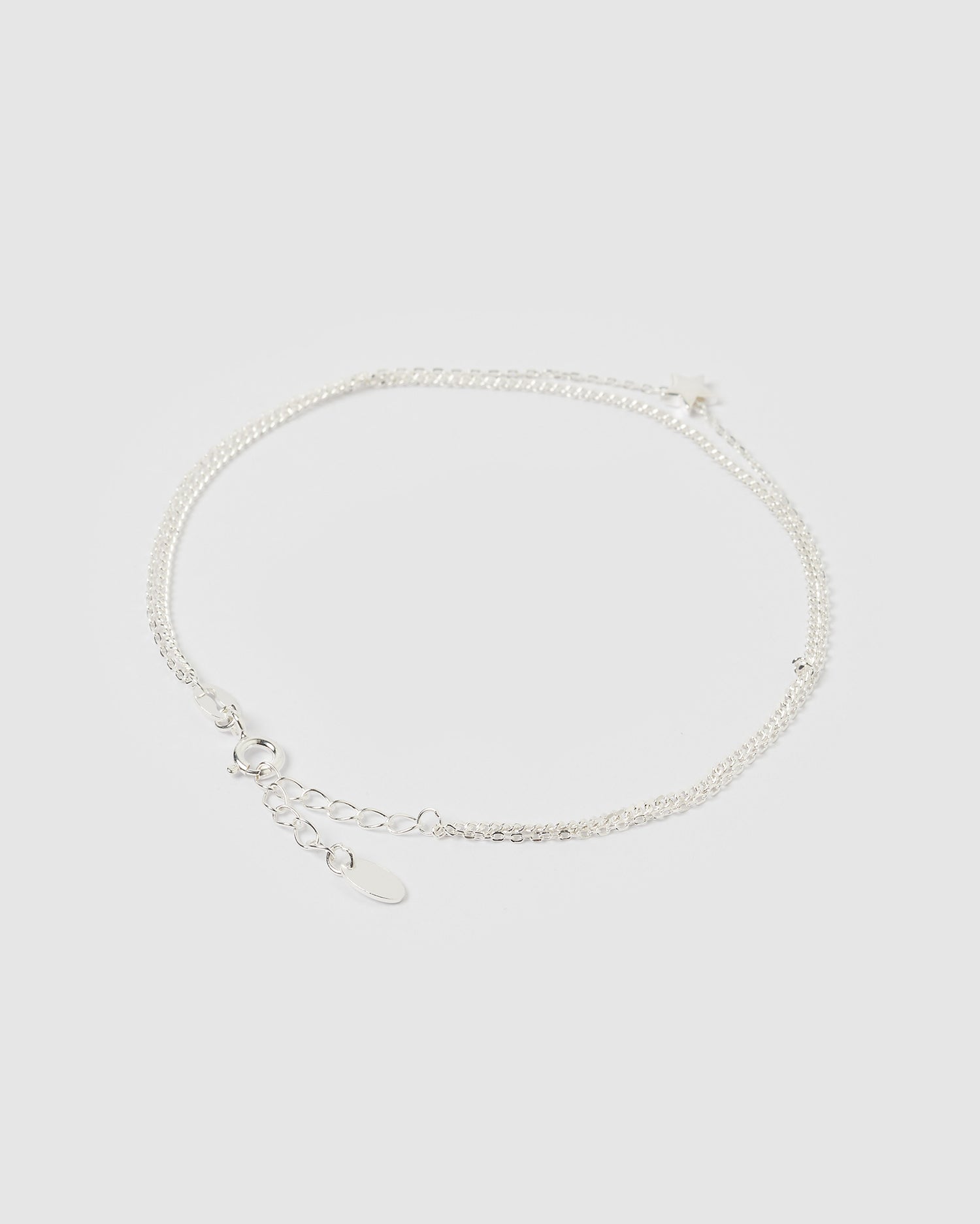 Izoa Star Double Chain Anklet Silver