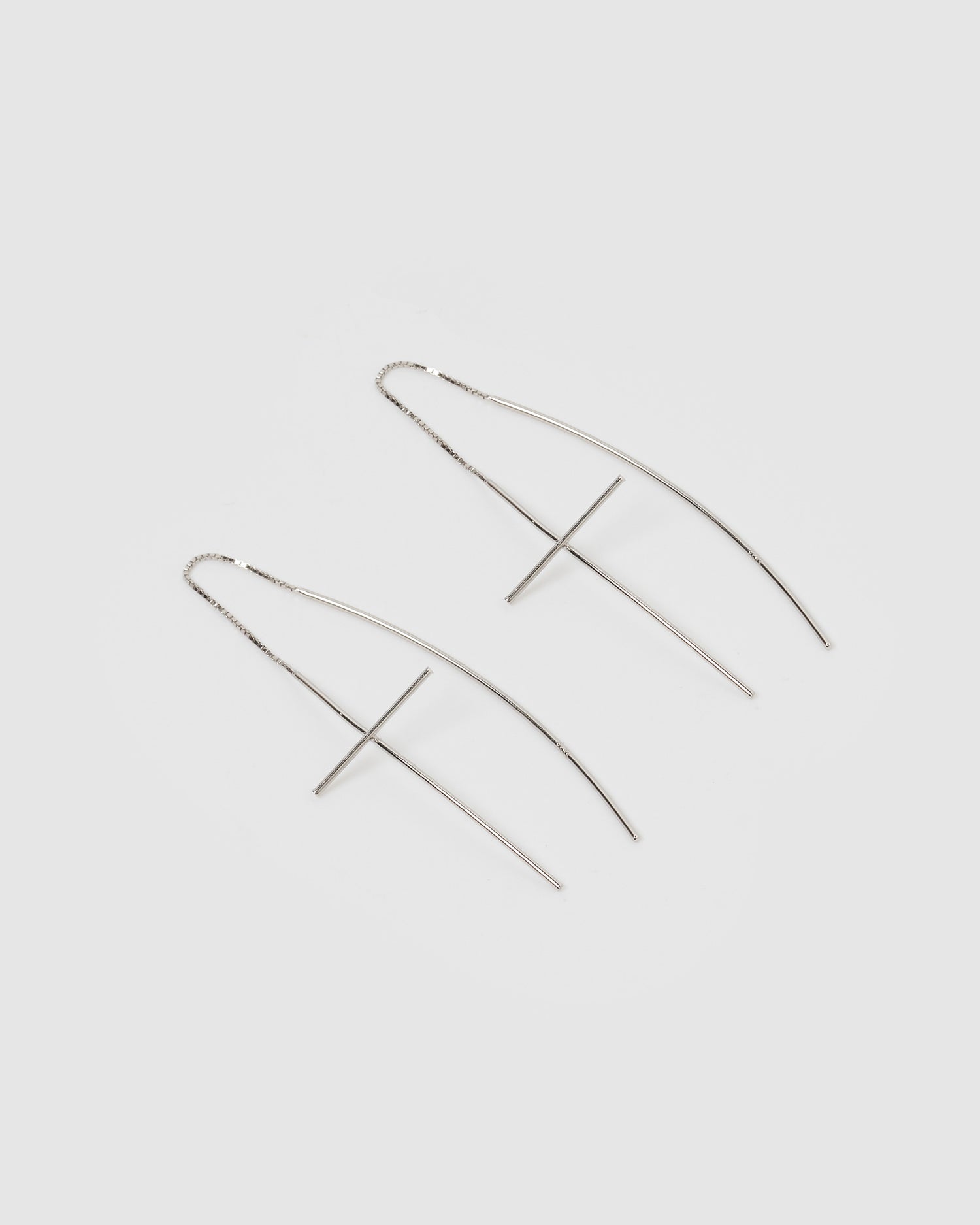 Izoa Evie thread Earrings Silver