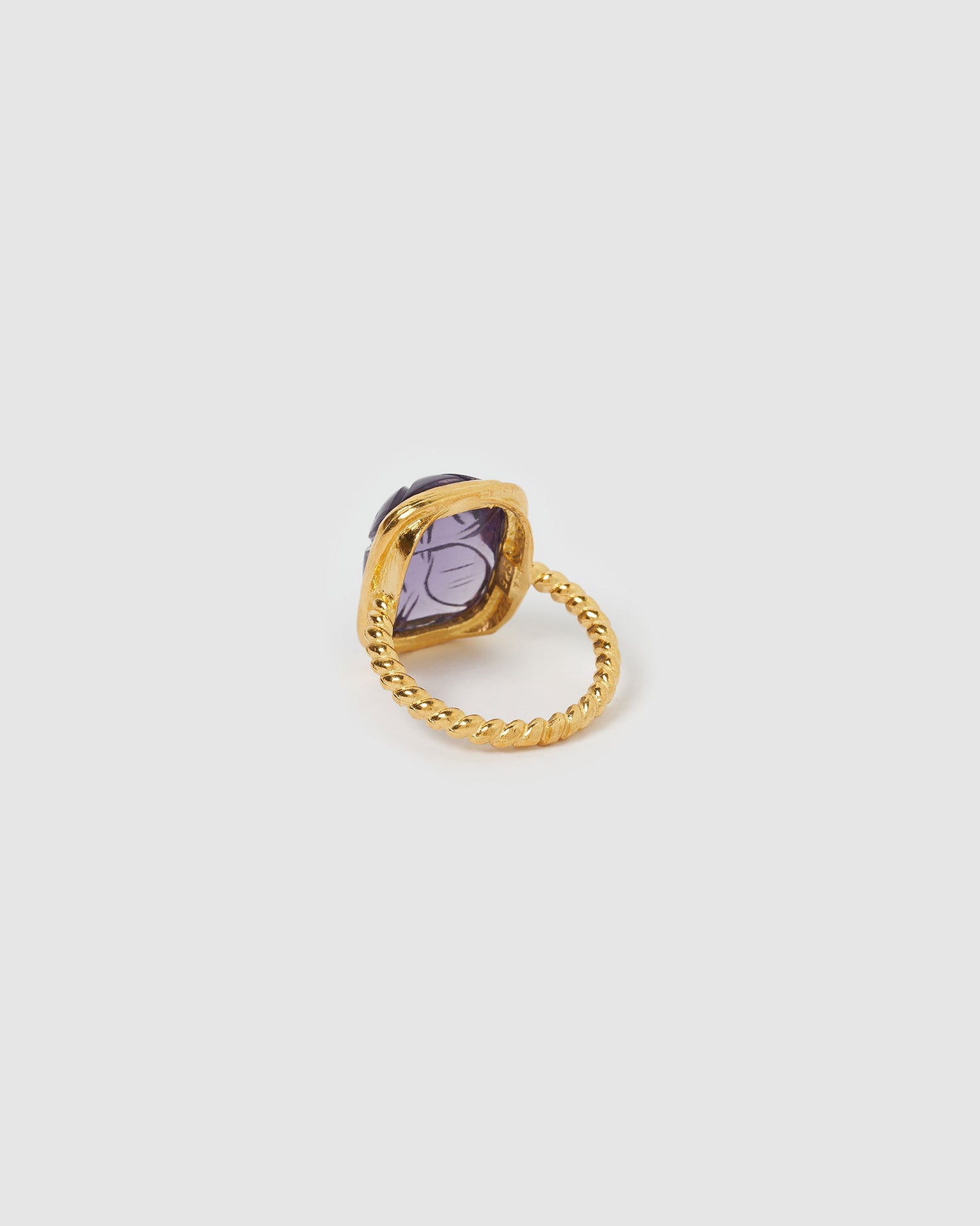 Izoa Flower Stone Amethyst Gold Ring