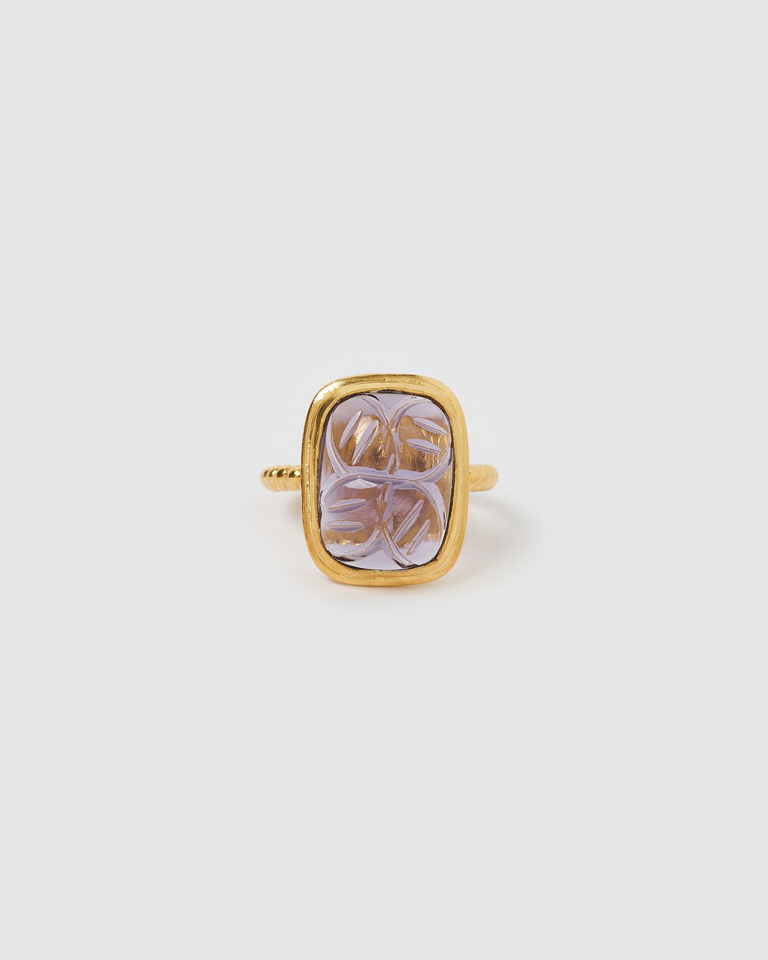 Izoa Flower Stone Amethyst Gold Ring