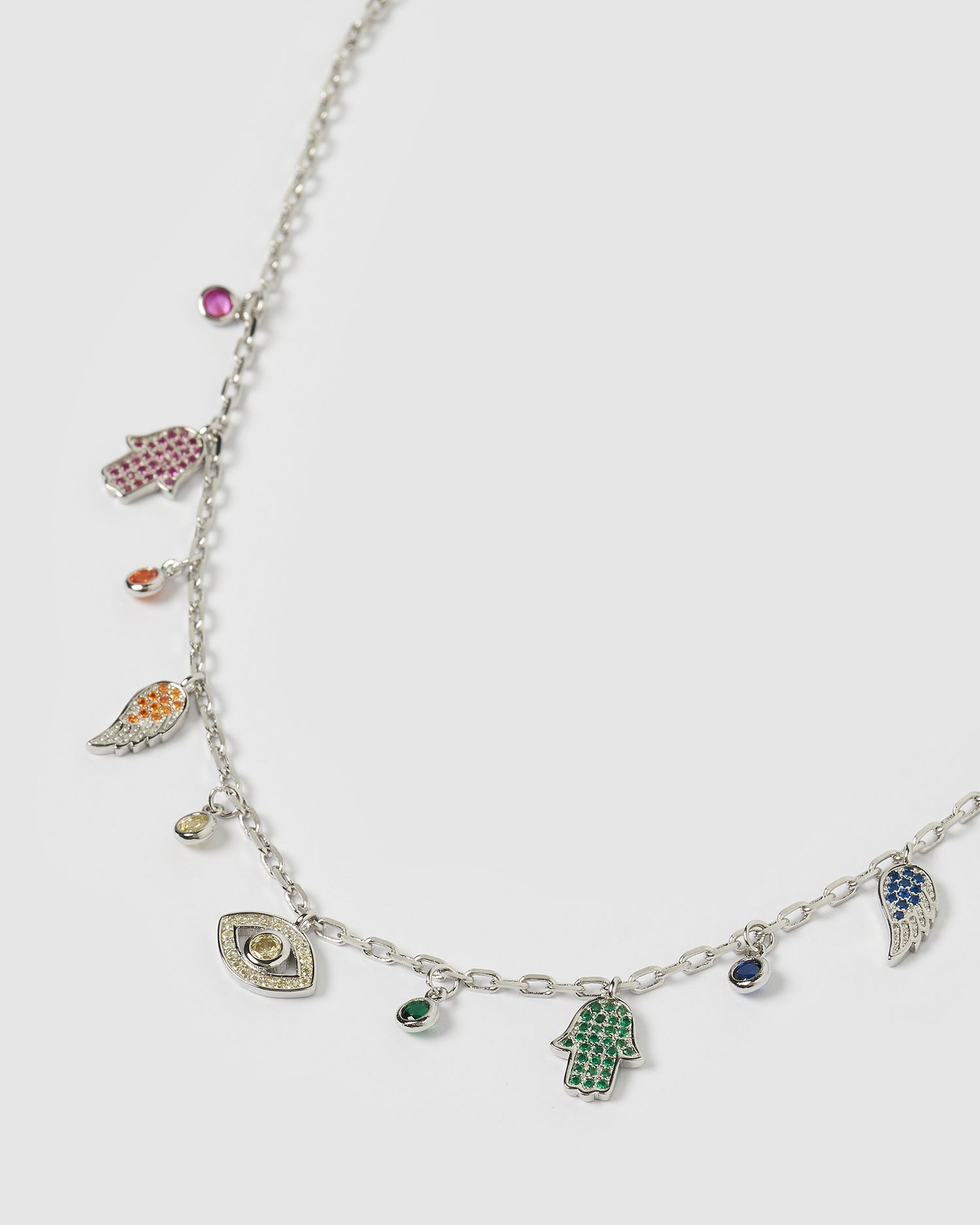 Izoa Fate Charm Choker Necklace Silver