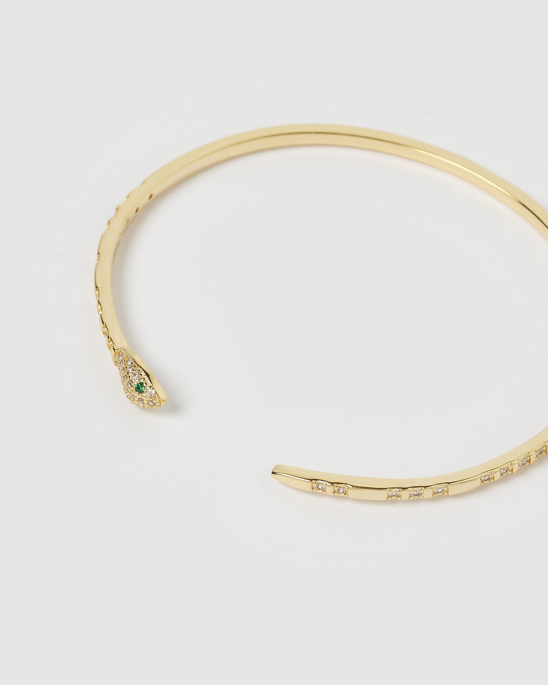 Izoa Green Eye embellished Cuff Gold