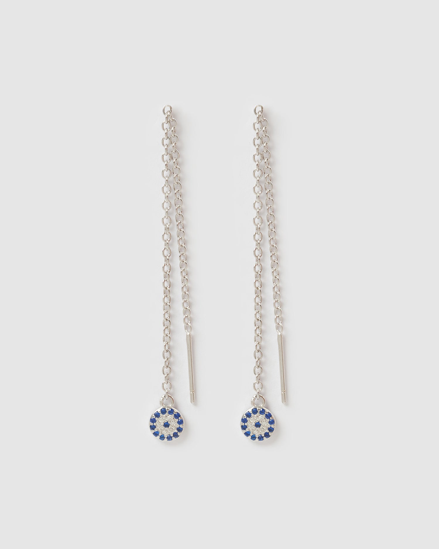 Izoa Harriet Evil eye thread Earrings Silver