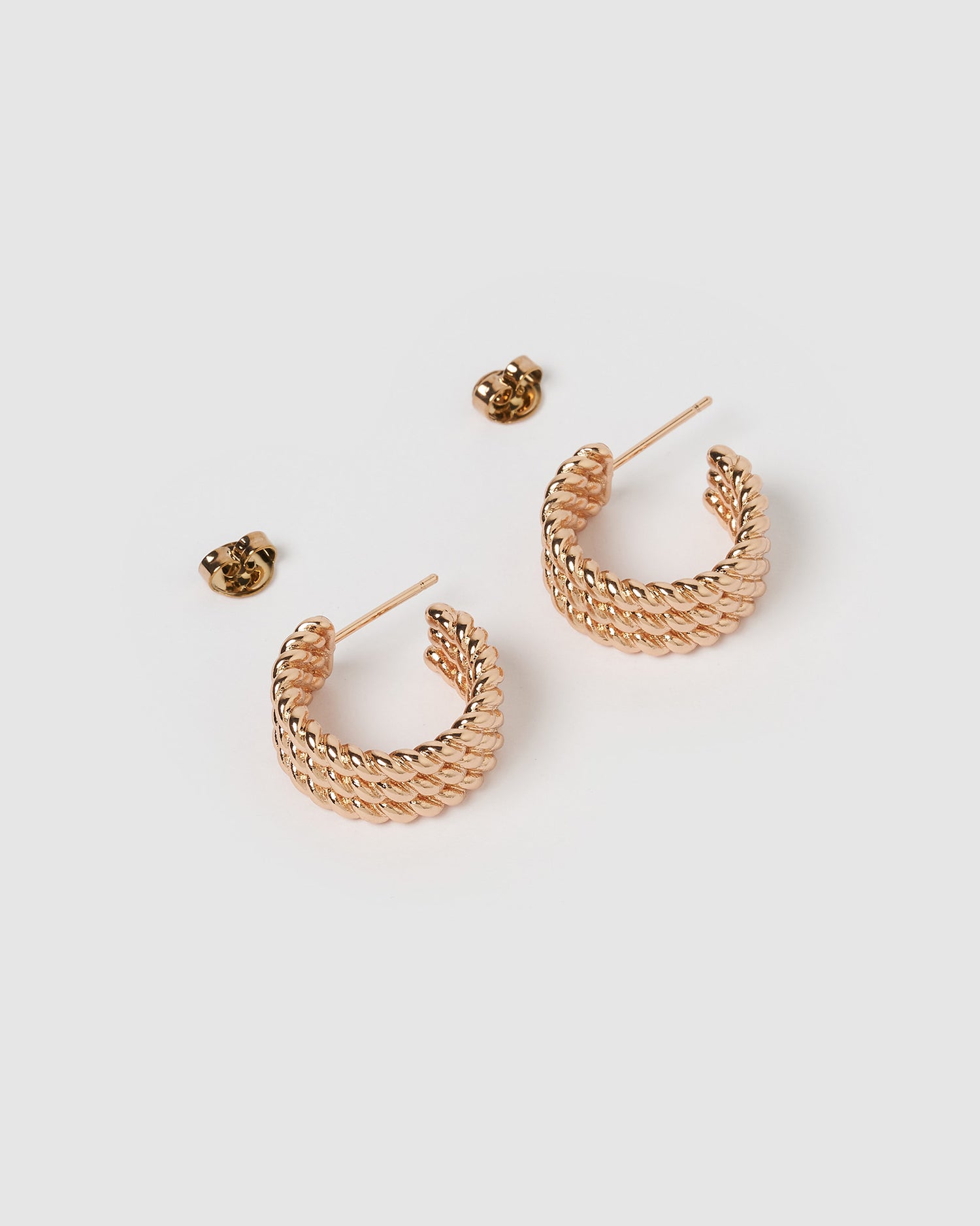 Izoa Heather Hoop Earrings Rose Gold
