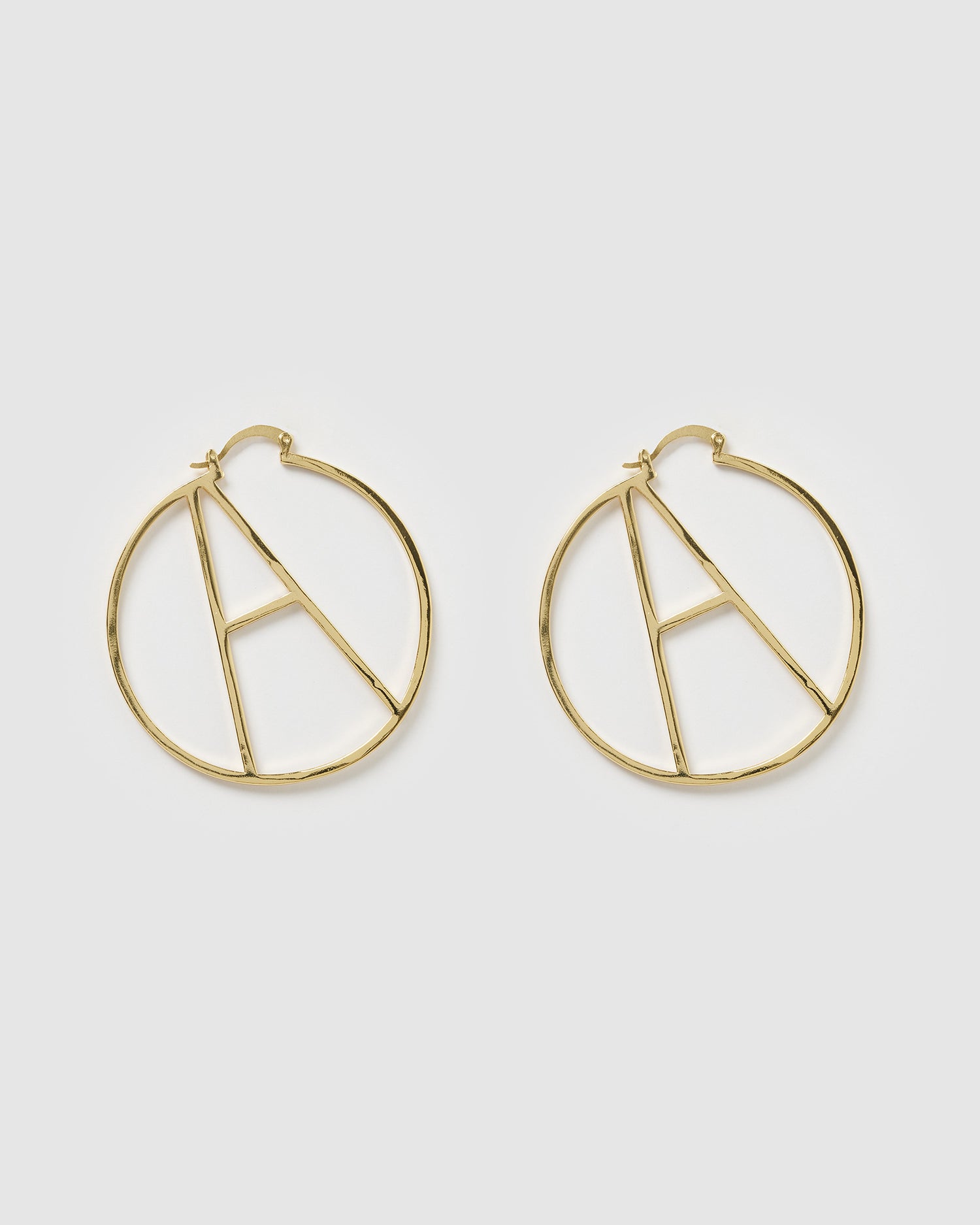 Izoa Alphabet Letter A Hoop Earrings