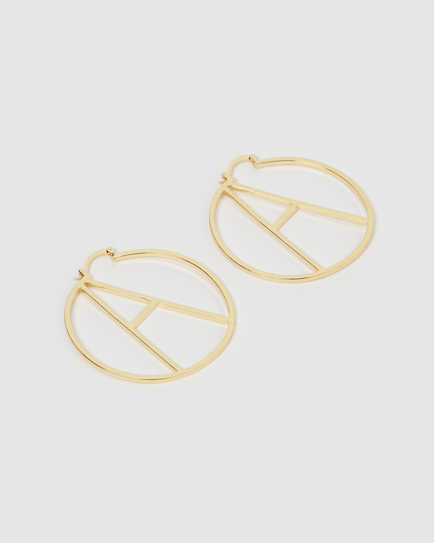 Izoa Alphabet Letter A Hoop Earrings