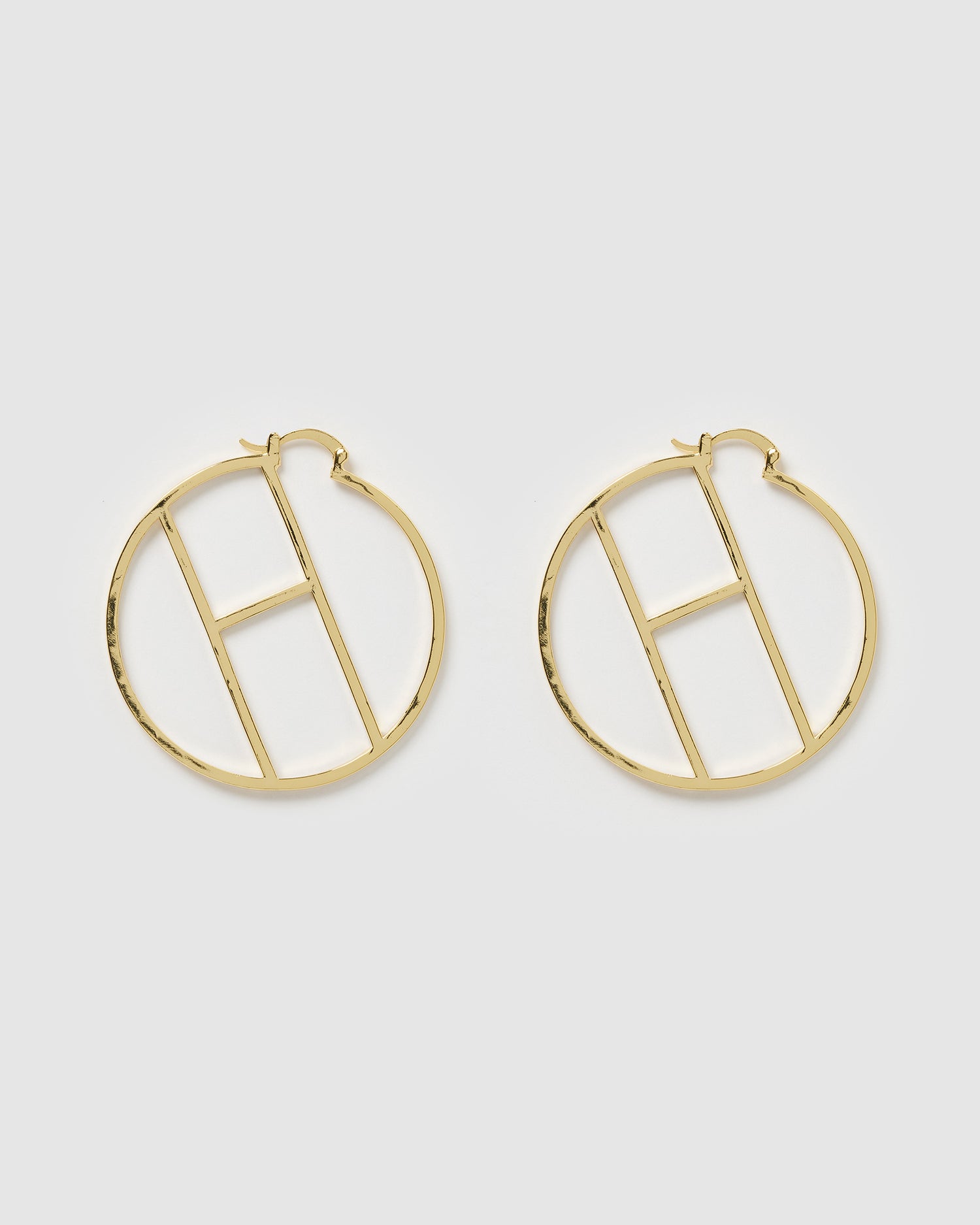 Izoa Alphabet Letter H Hoop Earrings