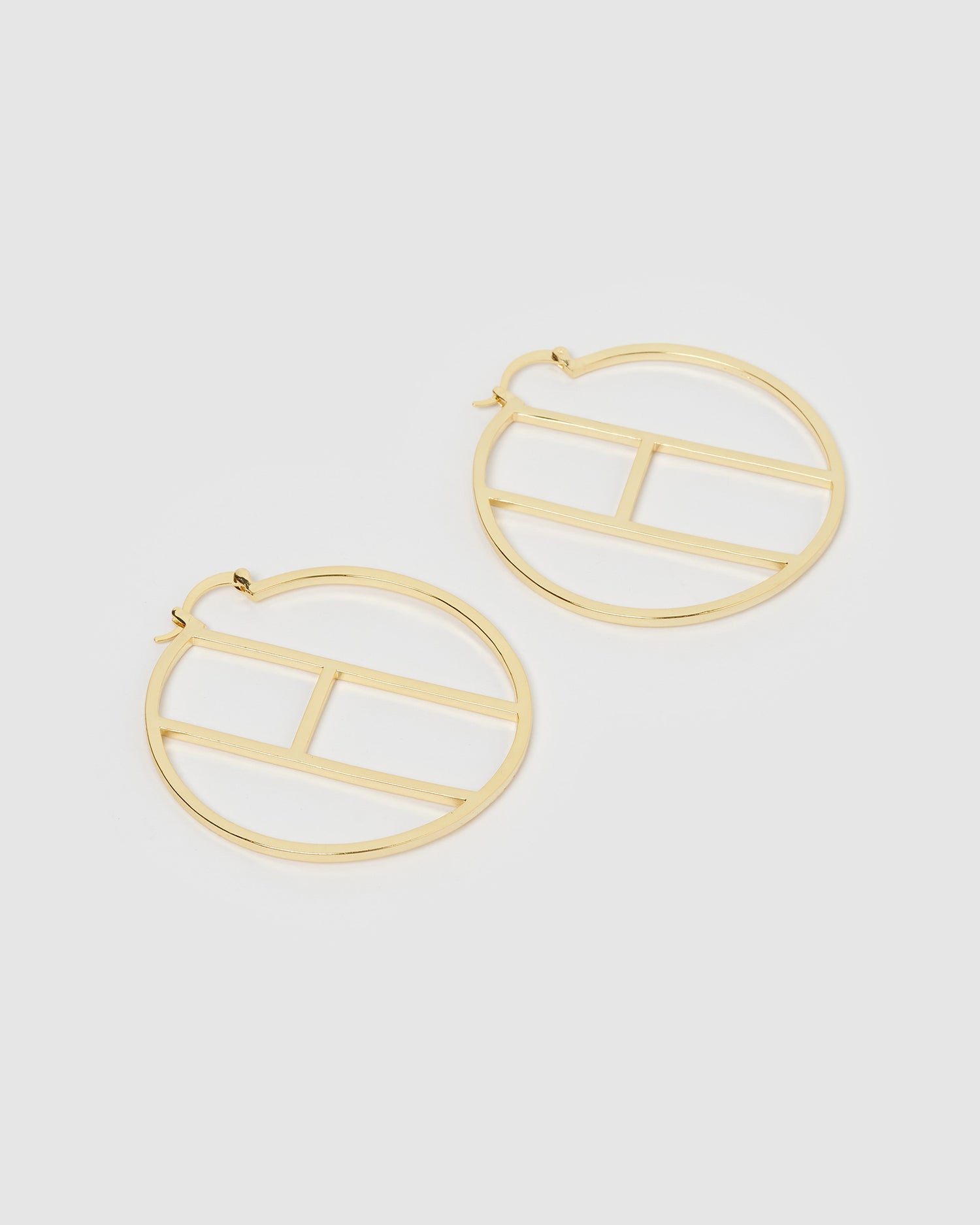 Izoa Alphabet Letter H Hoop Earrings