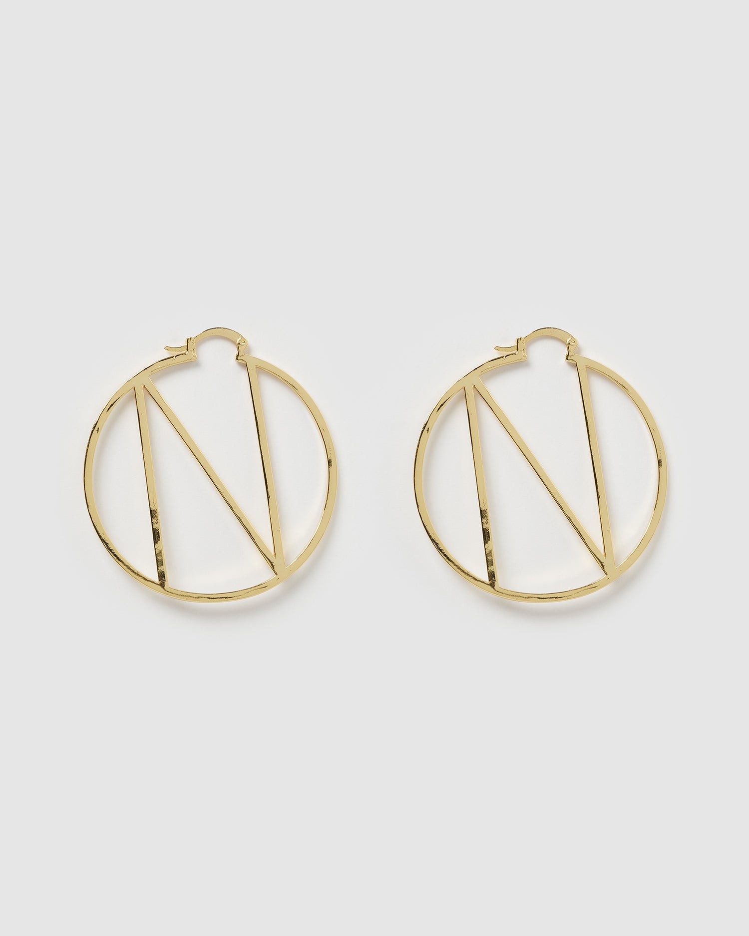 Izoa Alphabet Letter N Hoop Earrings