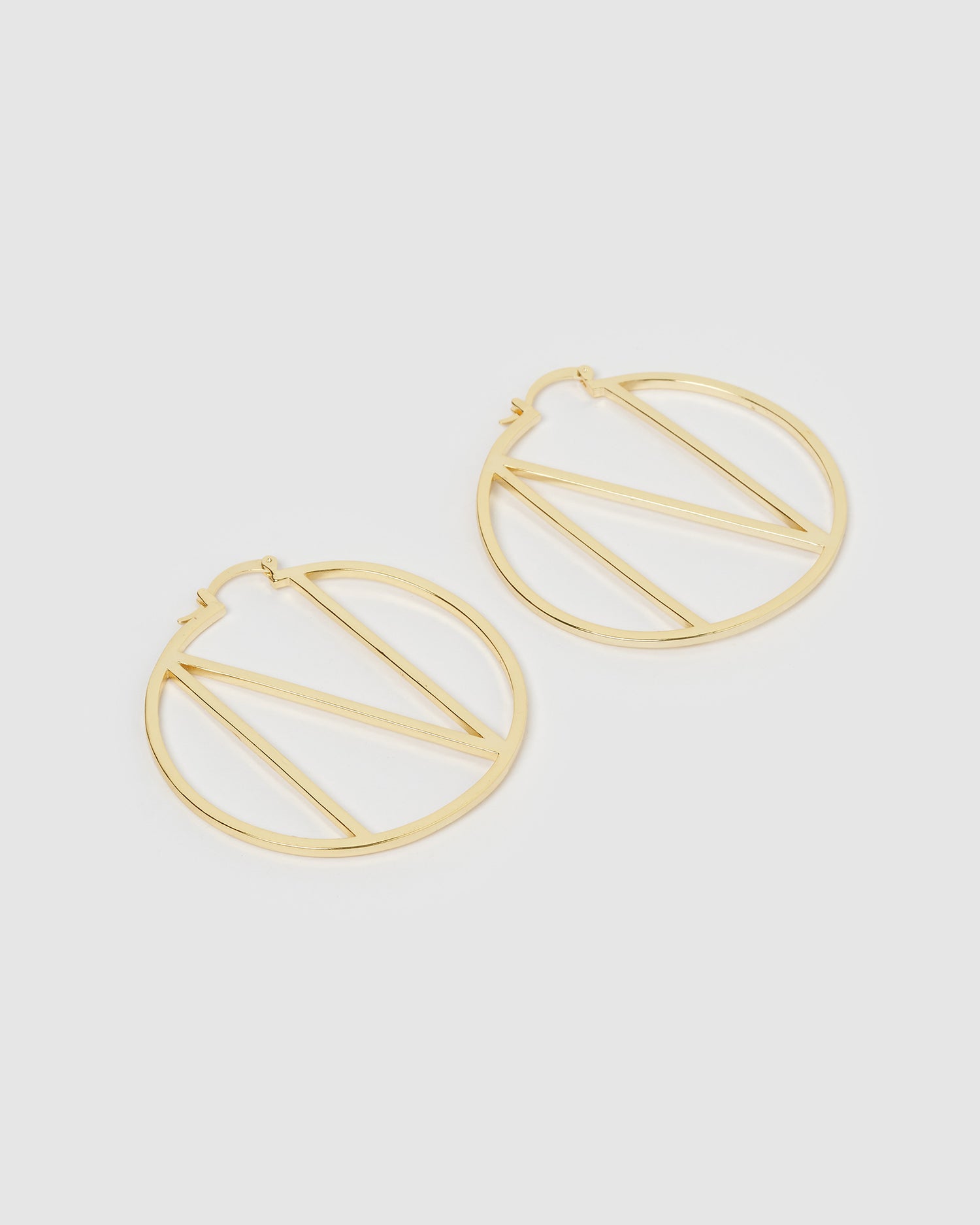 Izoa Alphabet Letter N Hoop Earrings