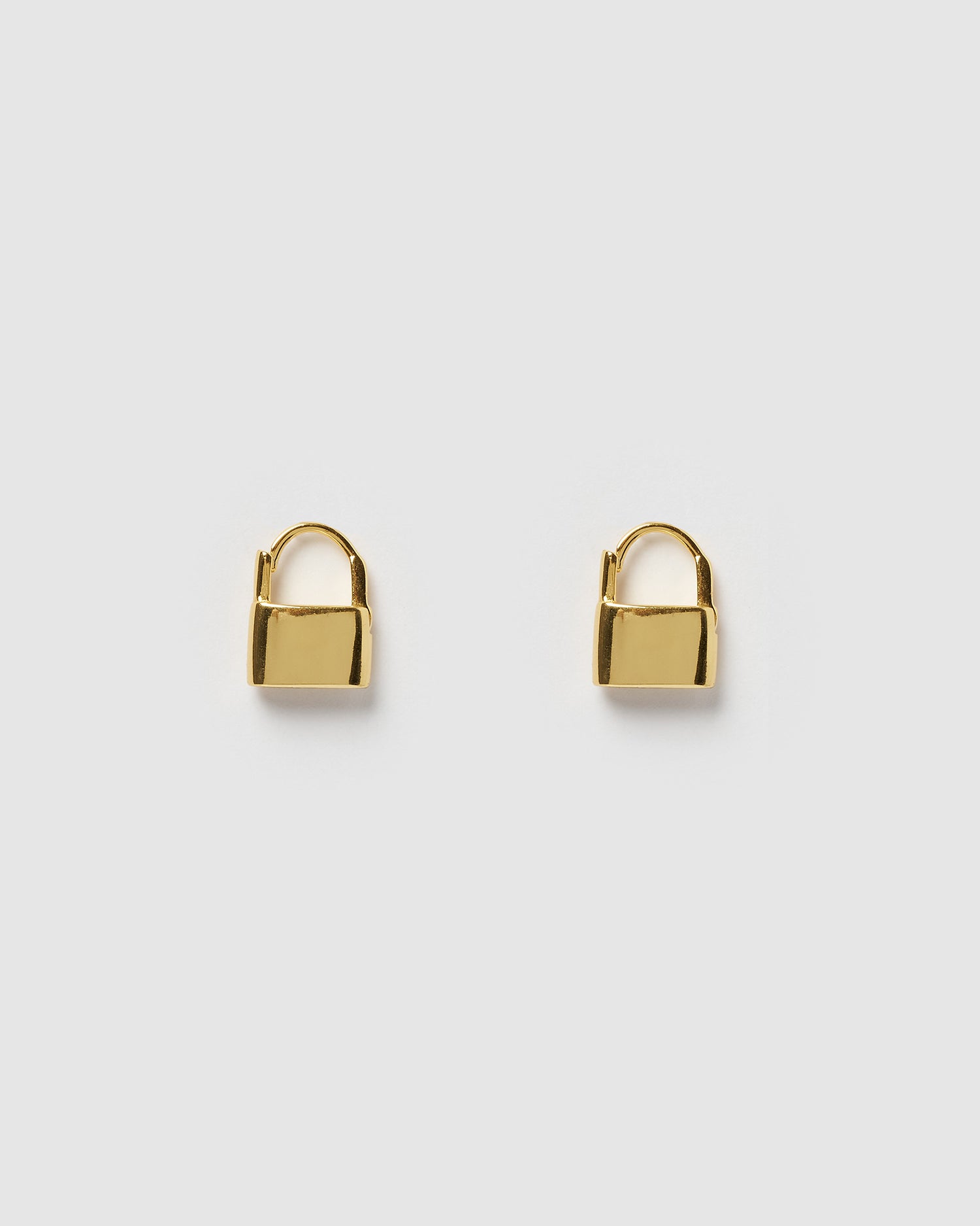 Izoa Locked Huggie Earrings Gold
