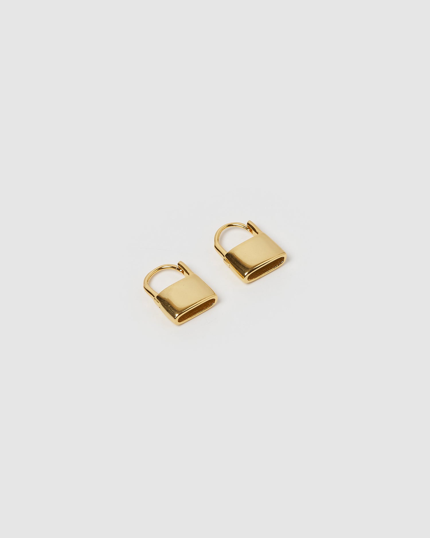 Izoa Locked Huggie Earrings Gold