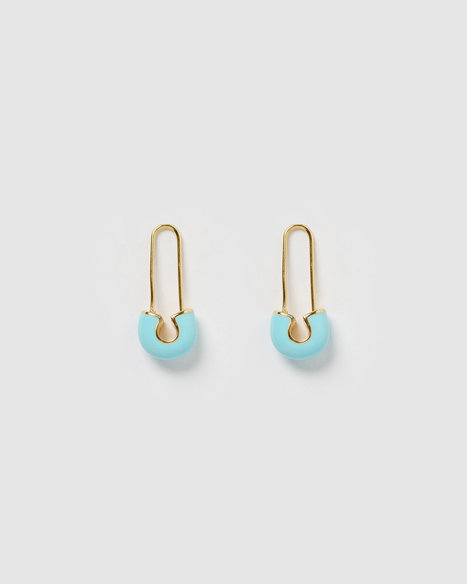 Izoa Joelle Safety Earrings Gold Blue