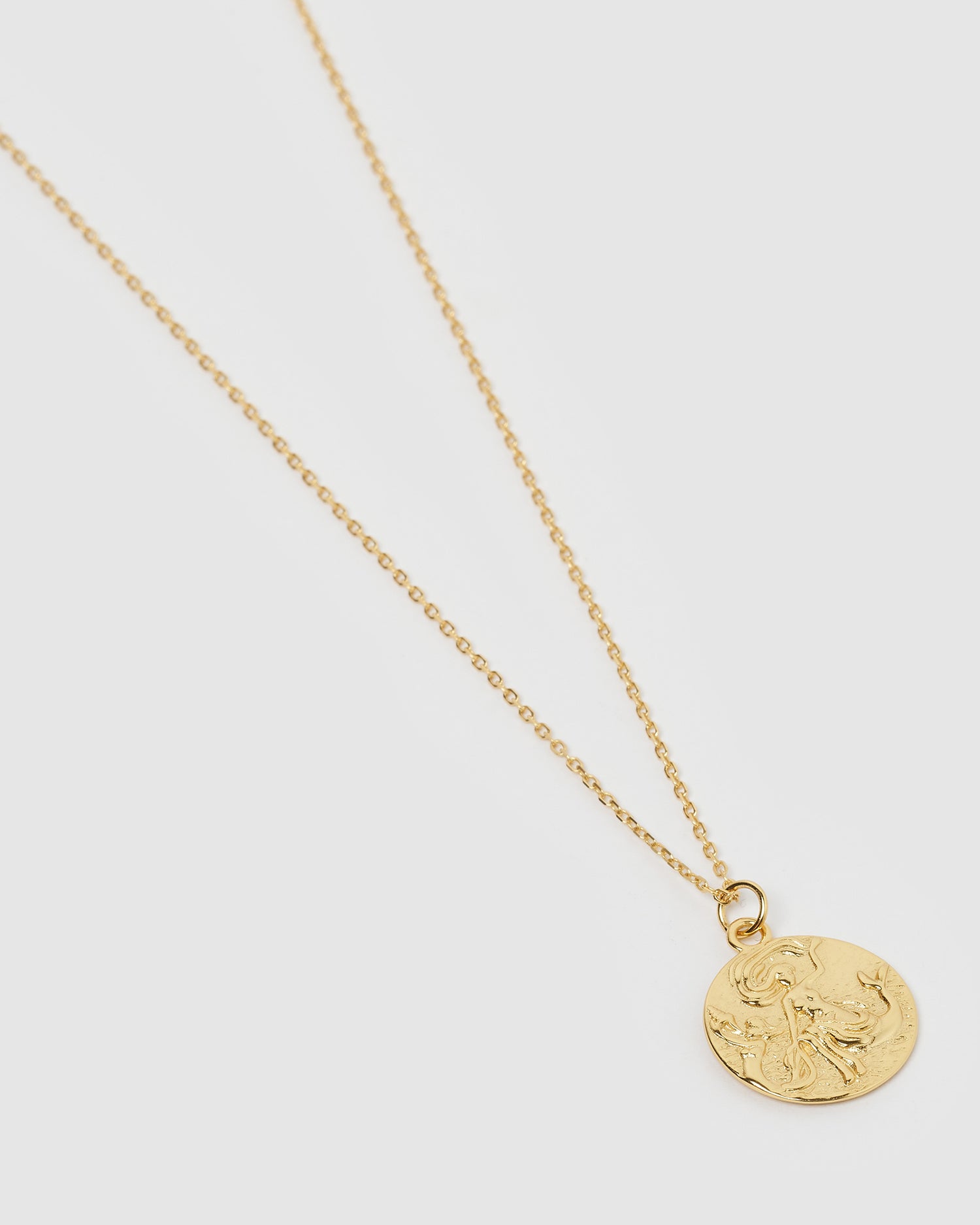 Izoa Mermaids Coin Necklace Gold