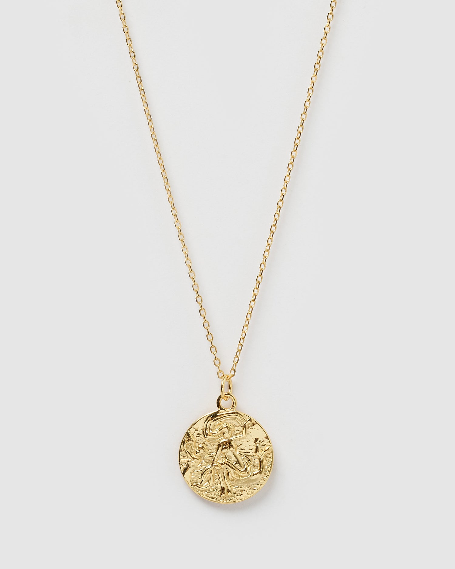 Izoa Mermaids Coin Necklace Gold