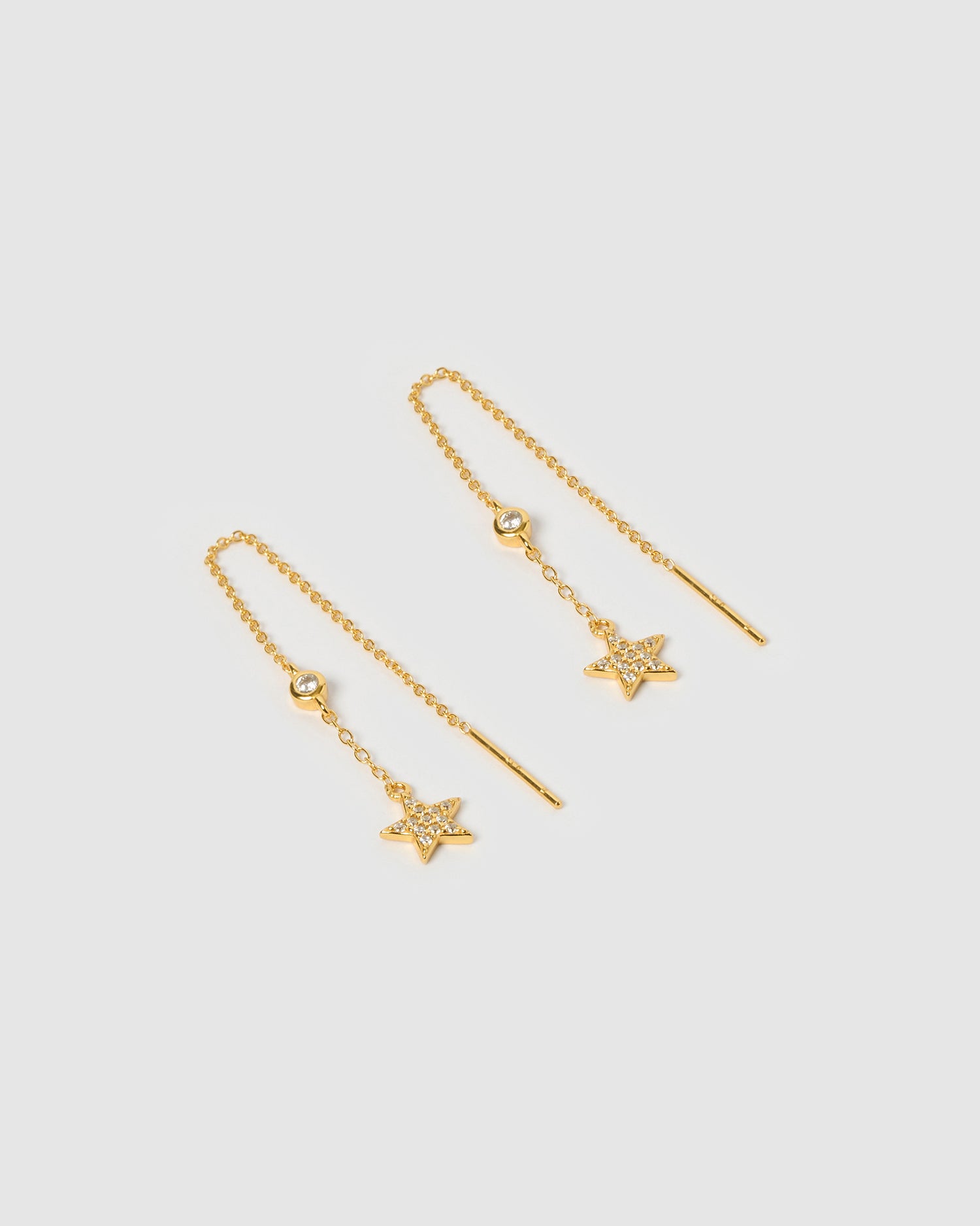 Izoa Starlette Thread Earrings Gold