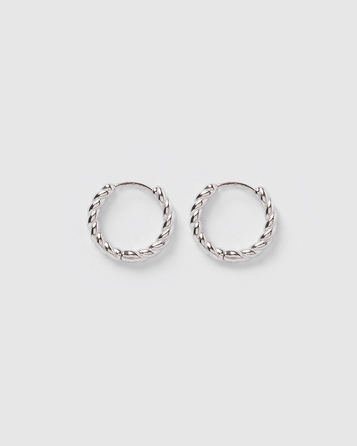 Izoa Gracie Huggie Earrings Silver