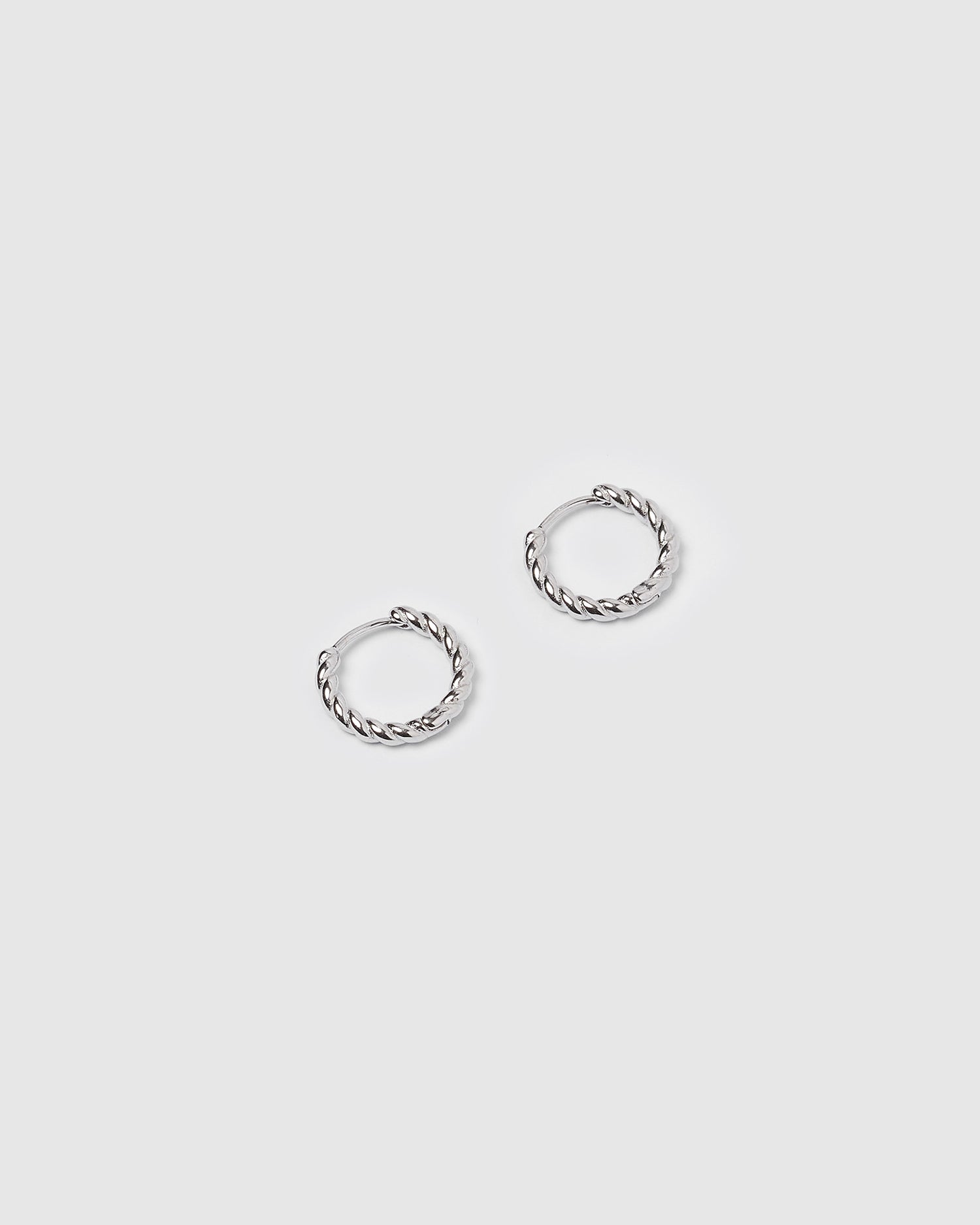 Izoa Gracie Huggie Earrings Silver