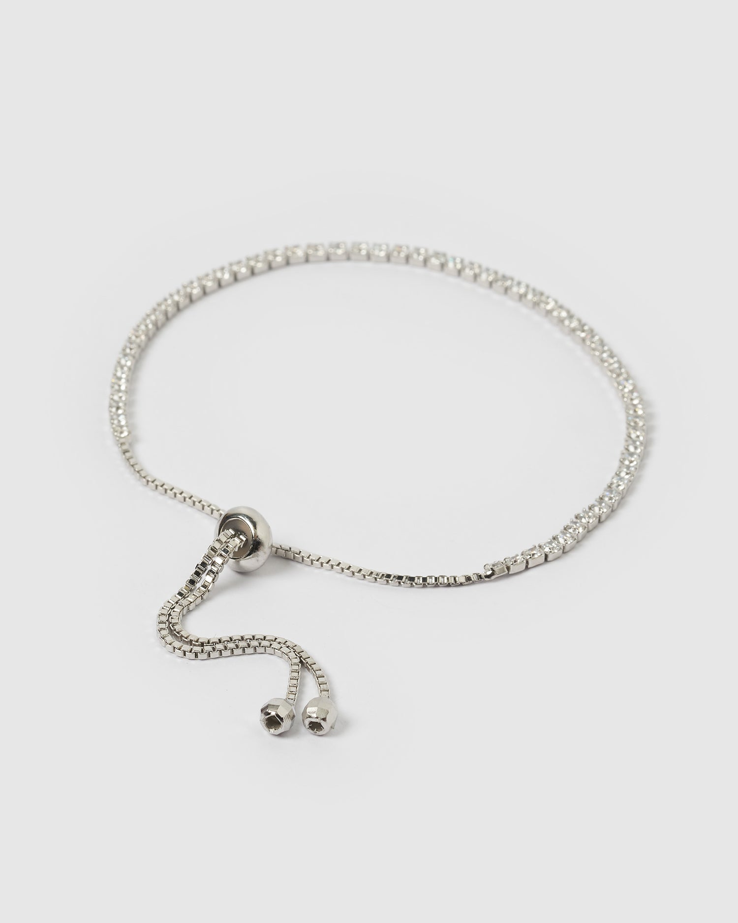 Izoa Silver Crystal Tennis Bracelet