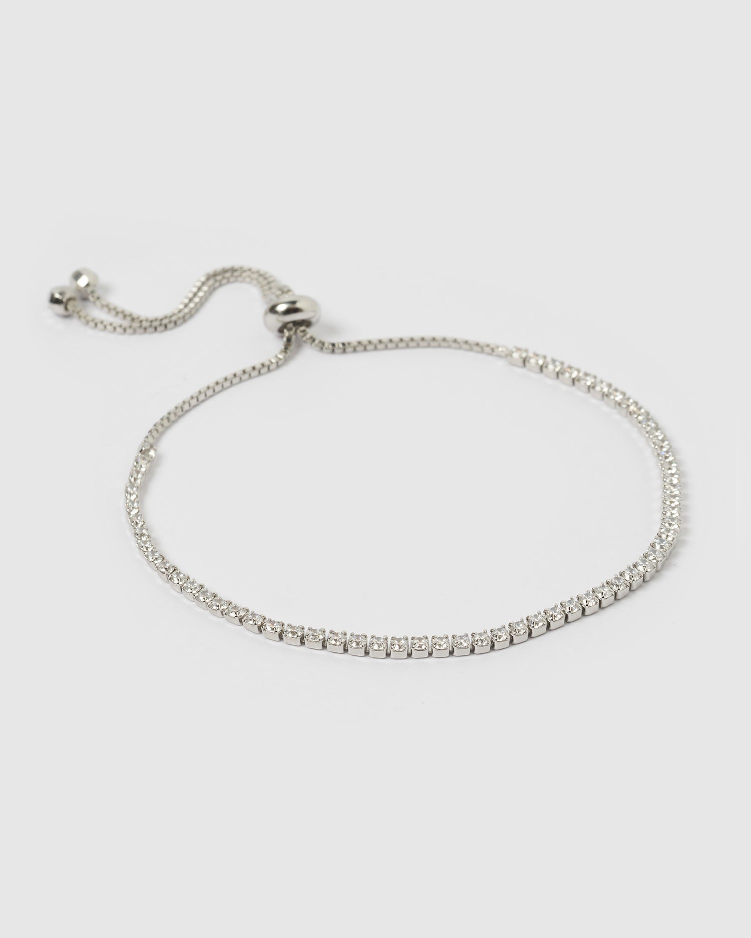 Izoa Silver Crystal Tennis Bracelet